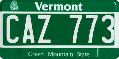 VT license plate CAZ773