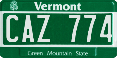 VT license plate CAZ774
