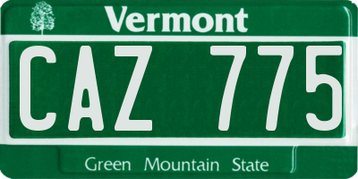 VT license plate CAZ775