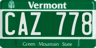 VT license plate CAZ778