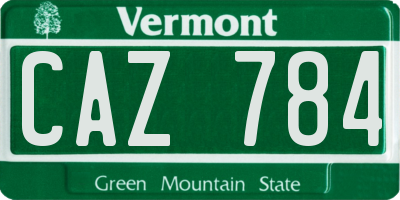 VT license plate CAZ784