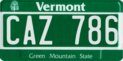 VT license plate CAZ786