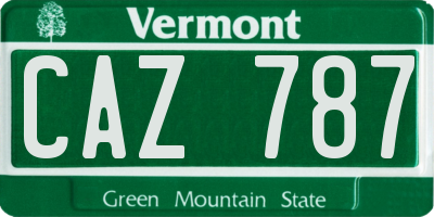 VT license plate CAZ787