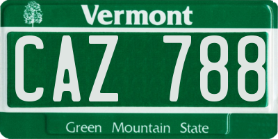 VT license plate CAZ788