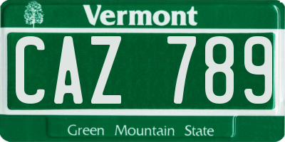 VT license plate CAZ789