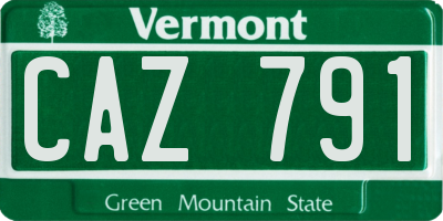 VT license plate CAZ791
