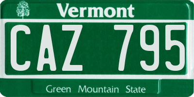 VT license plate CAZ795