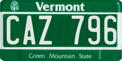 VT license plate CAZ796