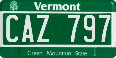 VT license plate CAZ797