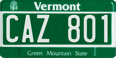 VT license plate CAZ801