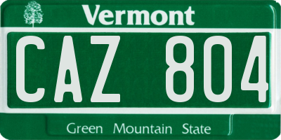 VT license plate CAZ804