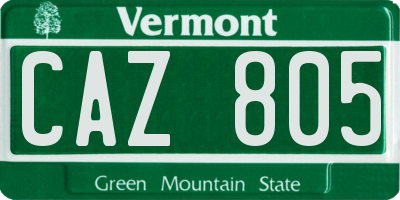 VT license plate CAZ805