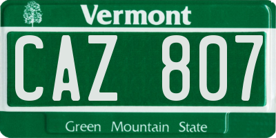 VT license plate CAZ807