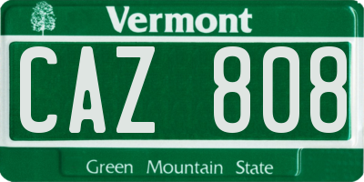 VT license plate CAZ808