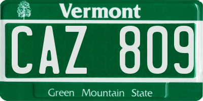 VT license plate CAZ809