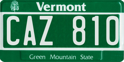 VT license plate CAZ810