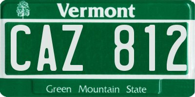 VT license plate CAZ812