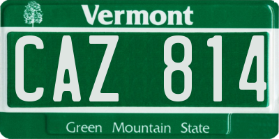 VT license plate CAZ814
