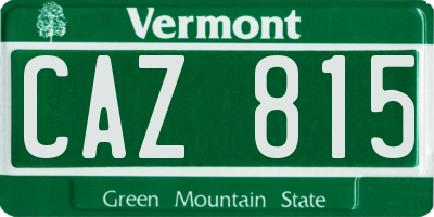 VT license plate CAZ815