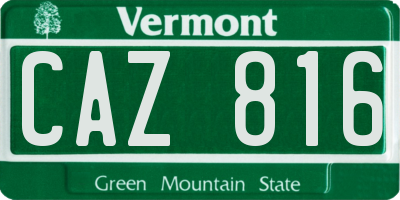 VT license plate CAZ816