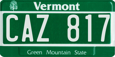 VT license plate CAZ817