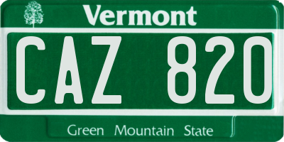 VT license plate CAZ820