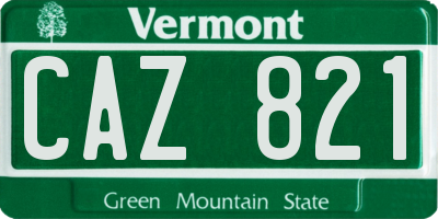 VT license plate CAZ821