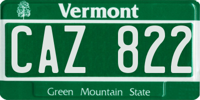 VT license plate CAZ822