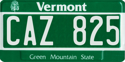 VT license plate CAZ825