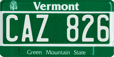 VT license plate CAZ826