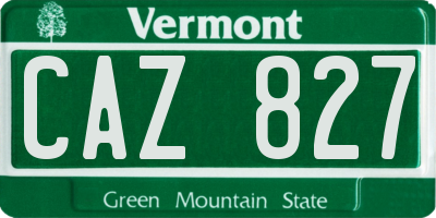 VT license plate CAZ827