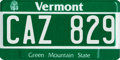 VT license plate CAZ829