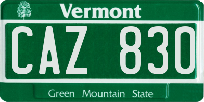 VT license plate CAZ830