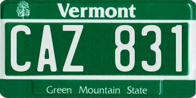 VT license plate CAZ831