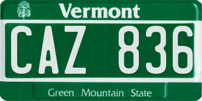 VT license plate CAZ836