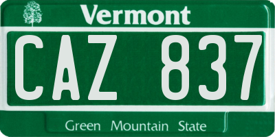 VT license plate CAZ837