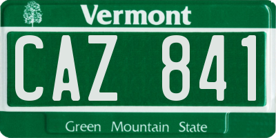 VT license plate CAZ841