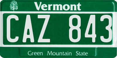 VT license plate CAZ843