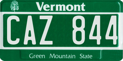 VT license plate CAZ844