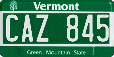 VT license plate CAZ845