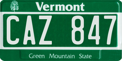 VT license plate CAZ847