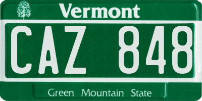 VT license plate CAZ848