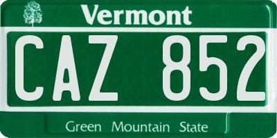 VT license plate CAZ852