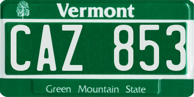 VT license plate CAZ853