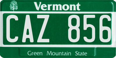 VT license plate CAZ856