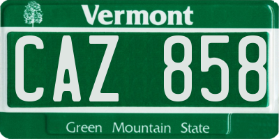 VT license plate CAZ858
