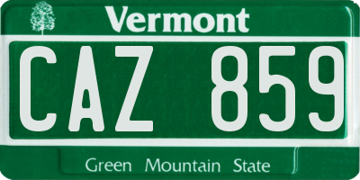 VT license plate CAZ859