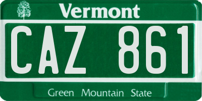 VT license plate CAZ861