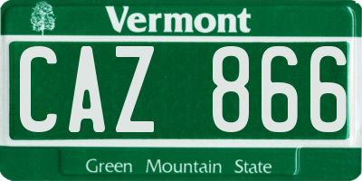 VT license plate CAZ866
