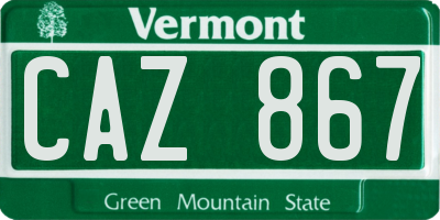 VT license plate CAZ867